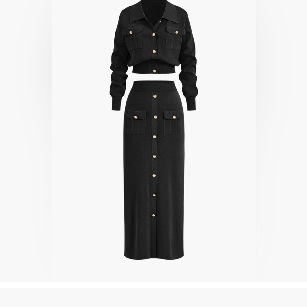 Elegant Black Button-Down Skirt